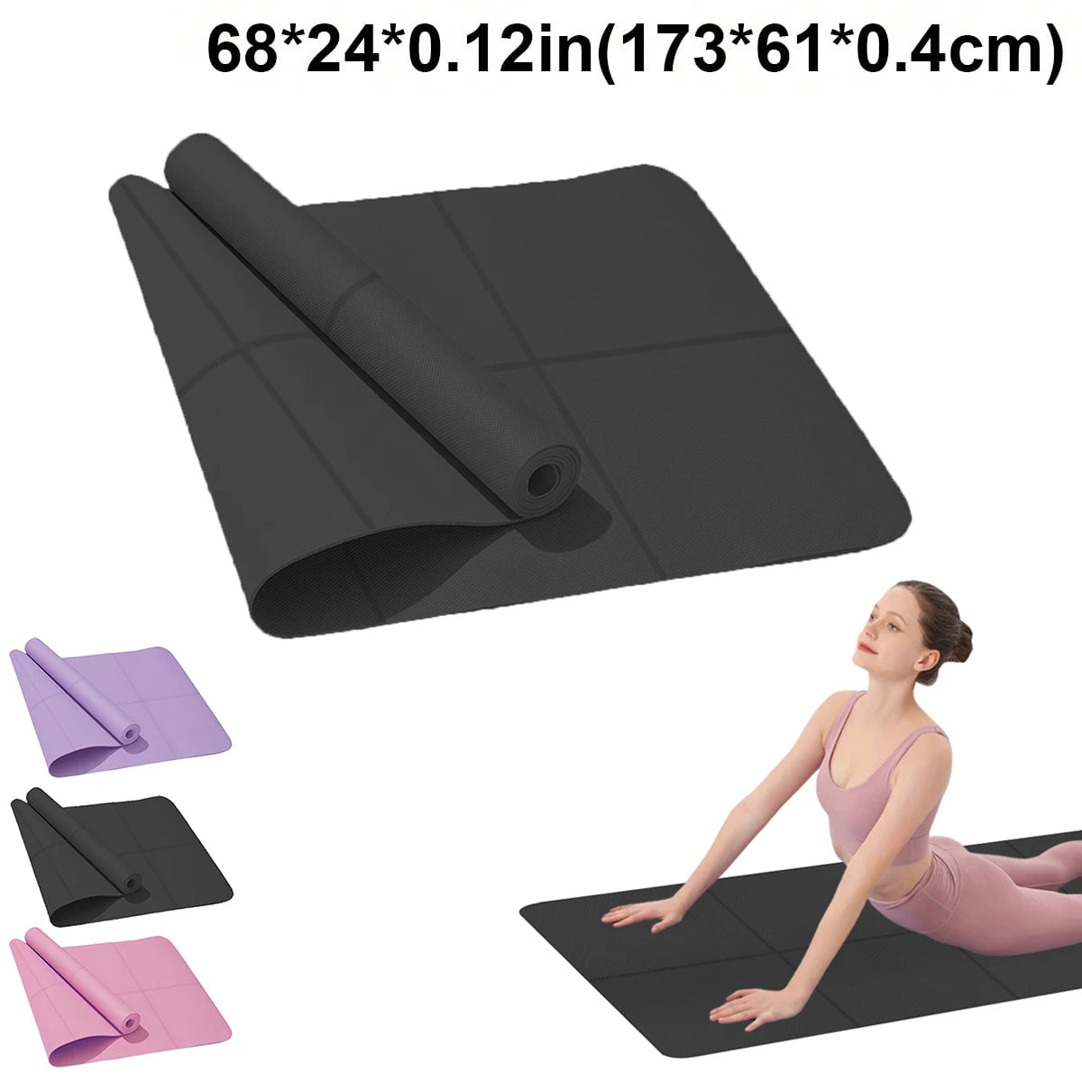 4mm Thick Non-Slip EVA Foam Yoga Mat for Pilates & Gymnastics