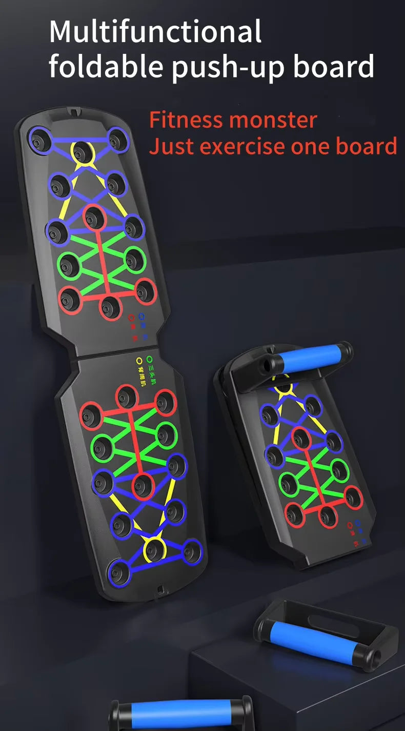 9-in-1 Home Gym: Foldable Push-Up Board with Resistance Bands for Total Upper Body Training