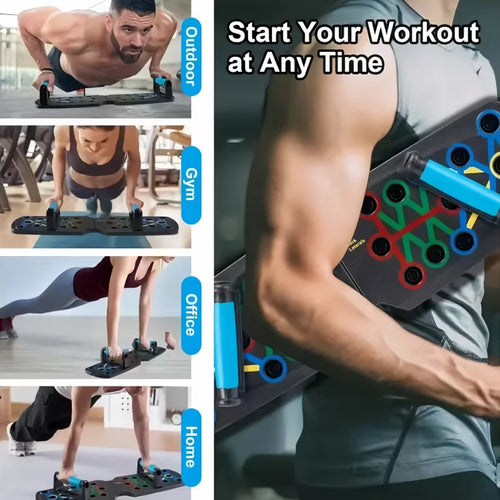 9-in-1 Home Gym: Foldable Push-Up Board with Resistance Bands for Total Upper Body Training