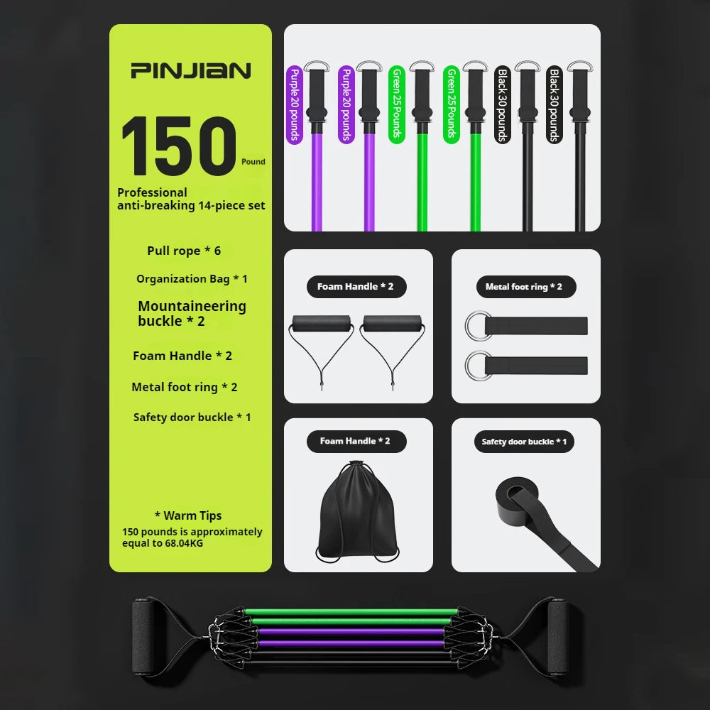 Ultimate Home Gym: Portable Resistance Bands Set for Full Body Muscle Training