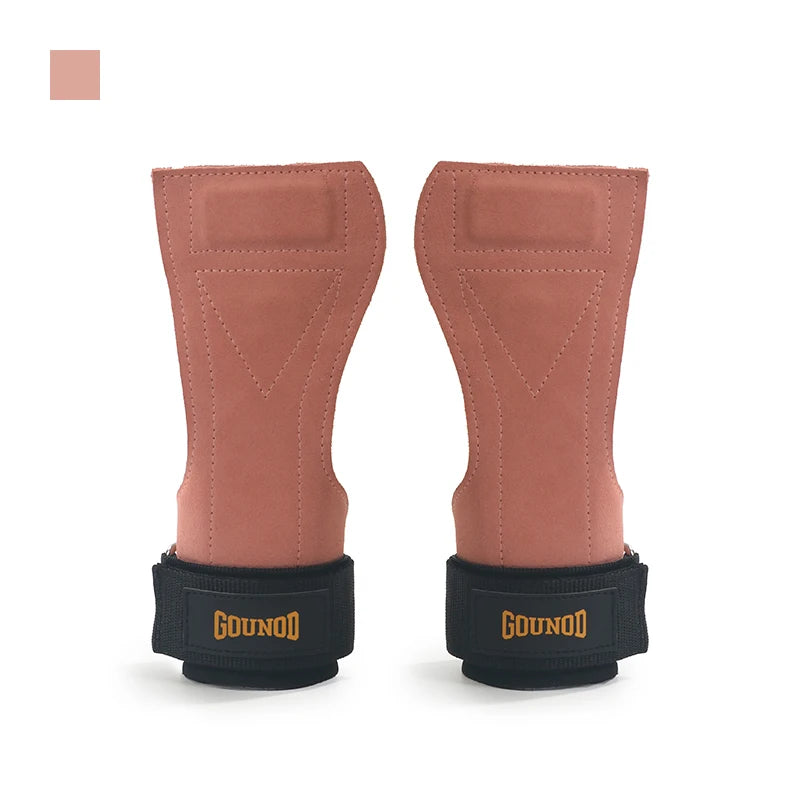 Premium Cowhide Palm Guards with Wrist Wraps for Heavy Lifting