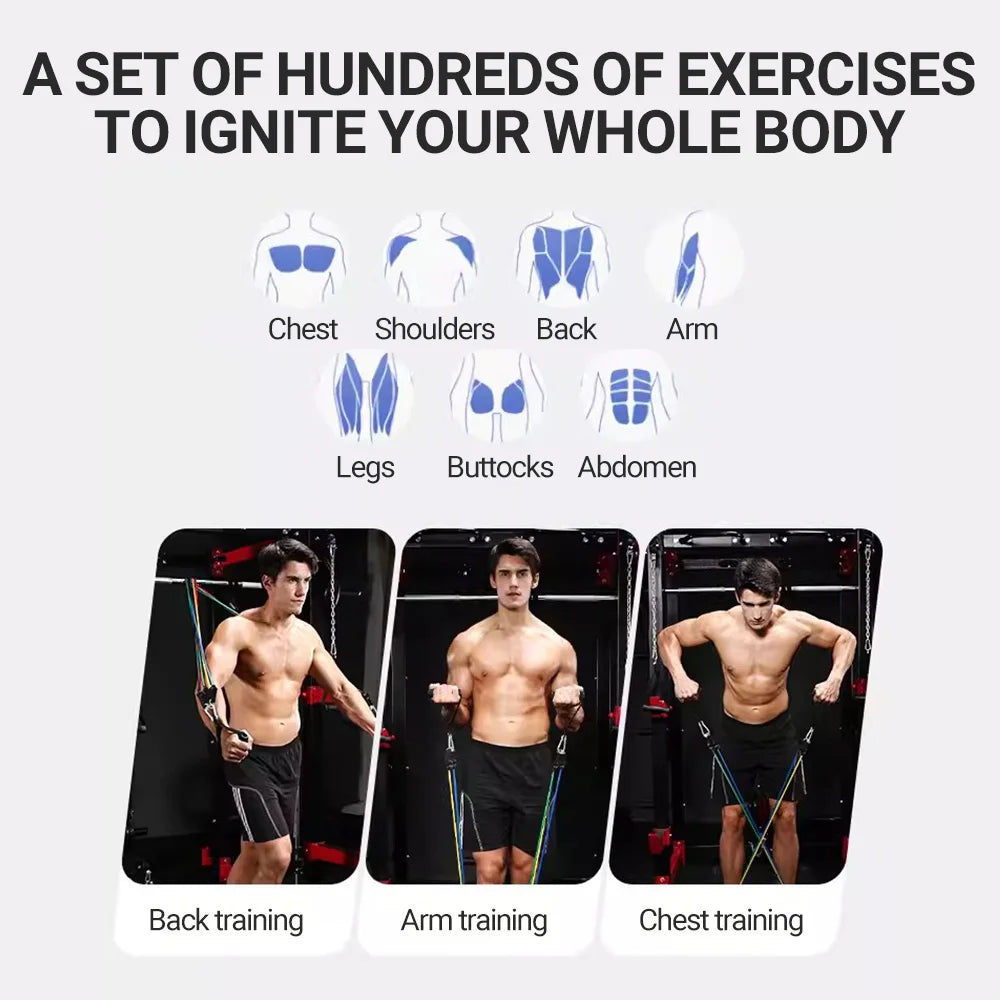 Ultimate Home Gym: Portable Resistance Bands Set for Full Body Muscle Training