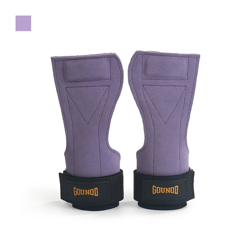 Premium Cowhide Palm Guards with Wrist Wraps for Heavy Lifting