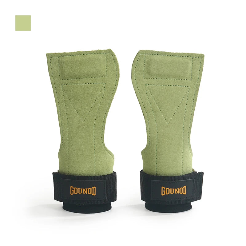 Premium Cowhide Palm Guards with Wrist Wraps for Heavy Lifting